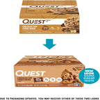 Quest Nutrition Barras de proteína de masa de galletas con chispas de chocolate, 21g de proteína, 1g de azúcar, 4g de carbohidratos netos, alto en fibra, sin gluten, apto para dieta keto, 12 unidades