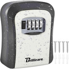 Caja de Seguridad para Llaves, Caja de Seguridad con Combinación Impermeable de 4 Dígitos para Montaje en Pared