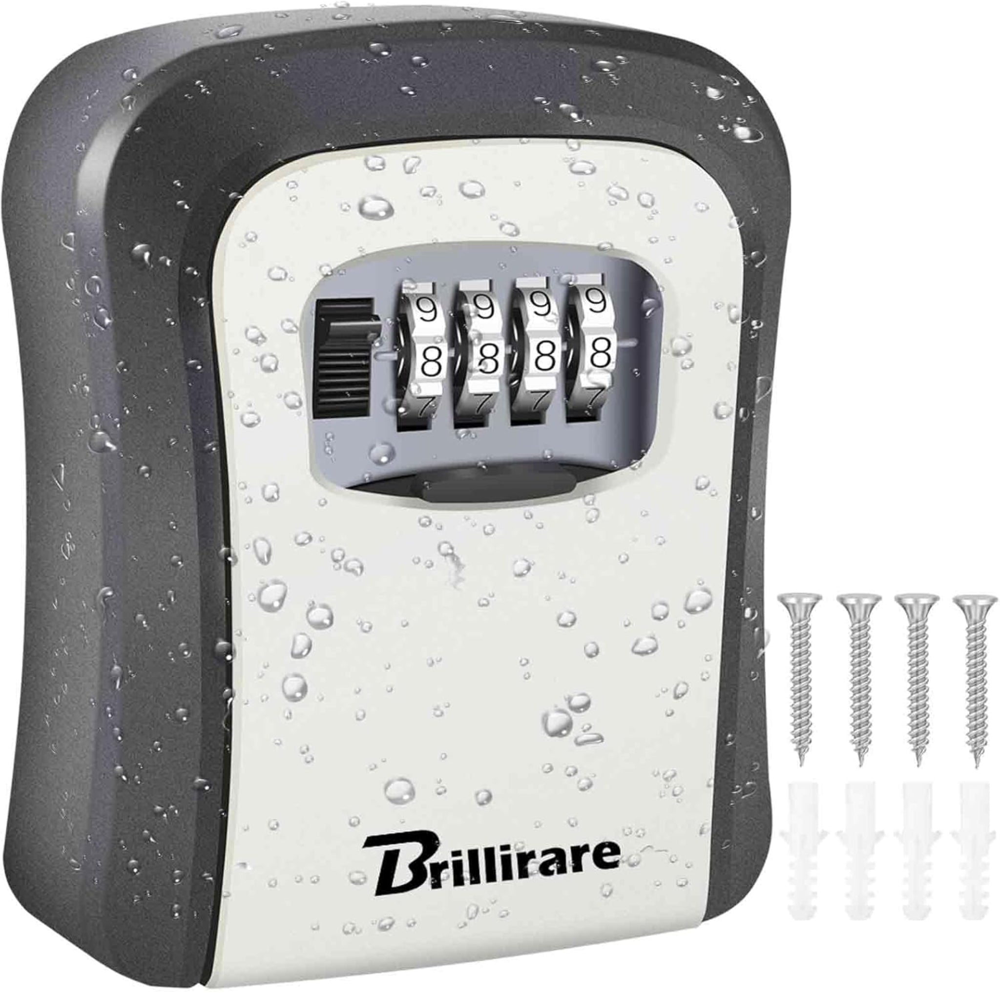 Caja de Seguridad para Llaves, Caja de Seguridad con Combinación Impermeable de 4 Dígitos para Montaje en Pared