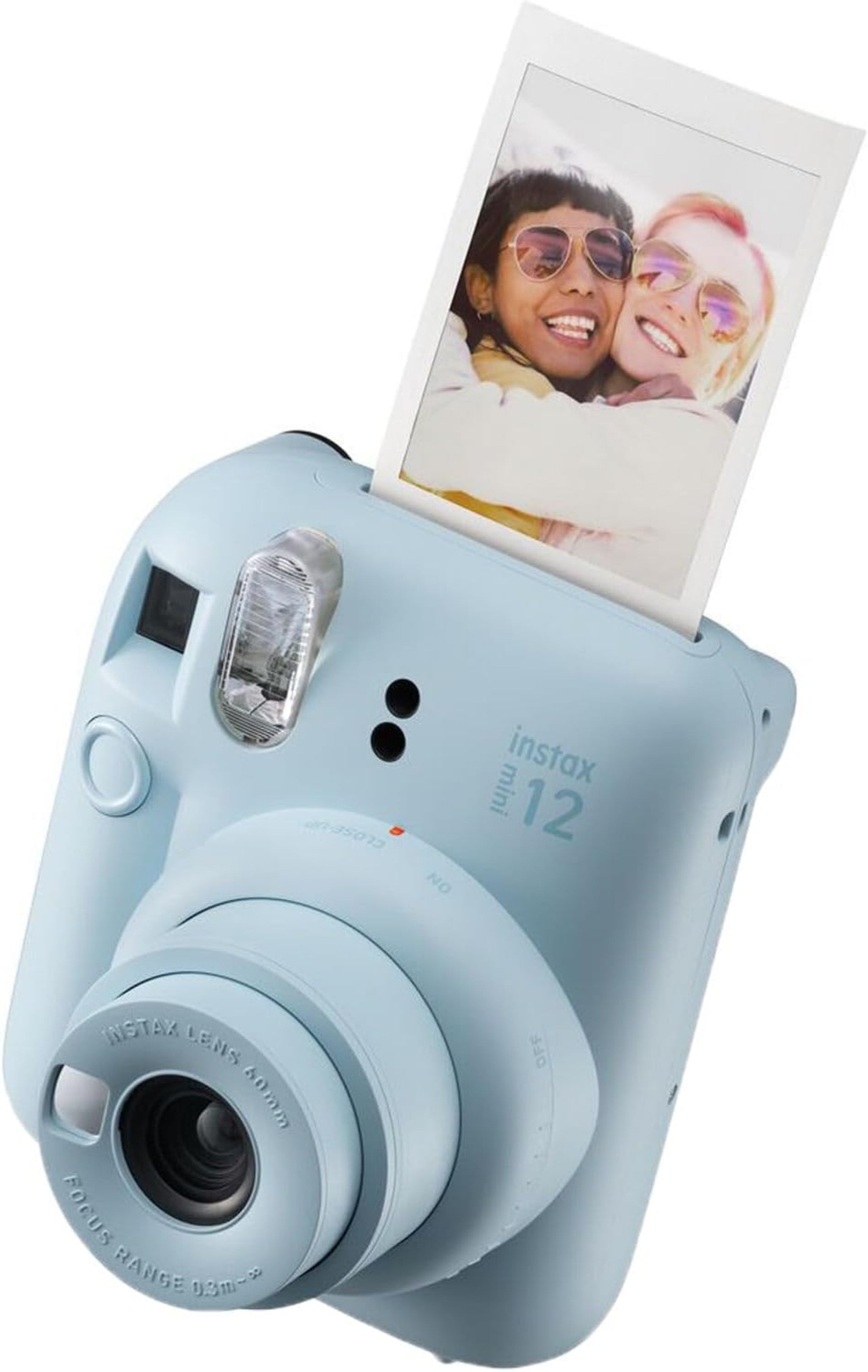 Fujifilm Cámara instantánea Instax Mini 12 + paquete de accesorios MiniMate y funda personalizada compatible + paquete económico de película Fuji Instax (50 hojas), álbum de fotos de diseño Flamingo