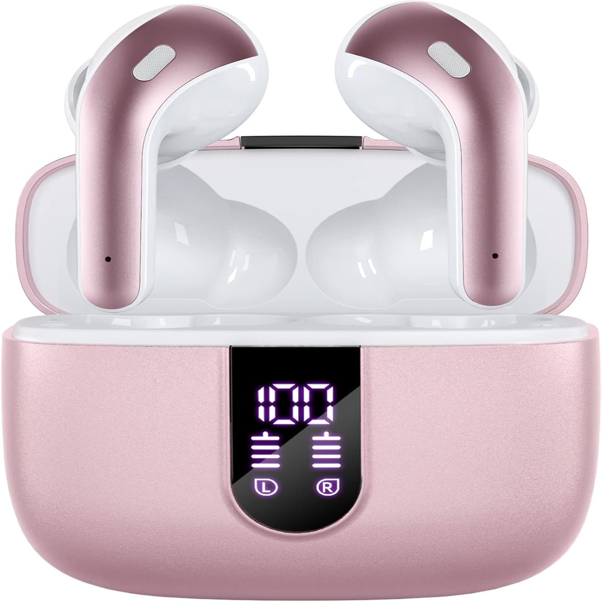 TAGRY Auriculares Bluetooth Auriculares Inalámbricos 60H Reproducción Pantalla LED de Energía Audífonos con Estuche de Carga Inalámbrica IPX5 Auriculares Resistente al Agua