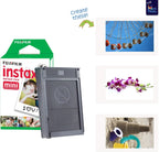 Fujifilm Cámara instantánea Instax Mini 12 + paquete de accesorios MiniMate y funda personalizada compatible + paquete económico de película Fuji Instax (50 hojas), álbum de fotos de diseño Flamingo