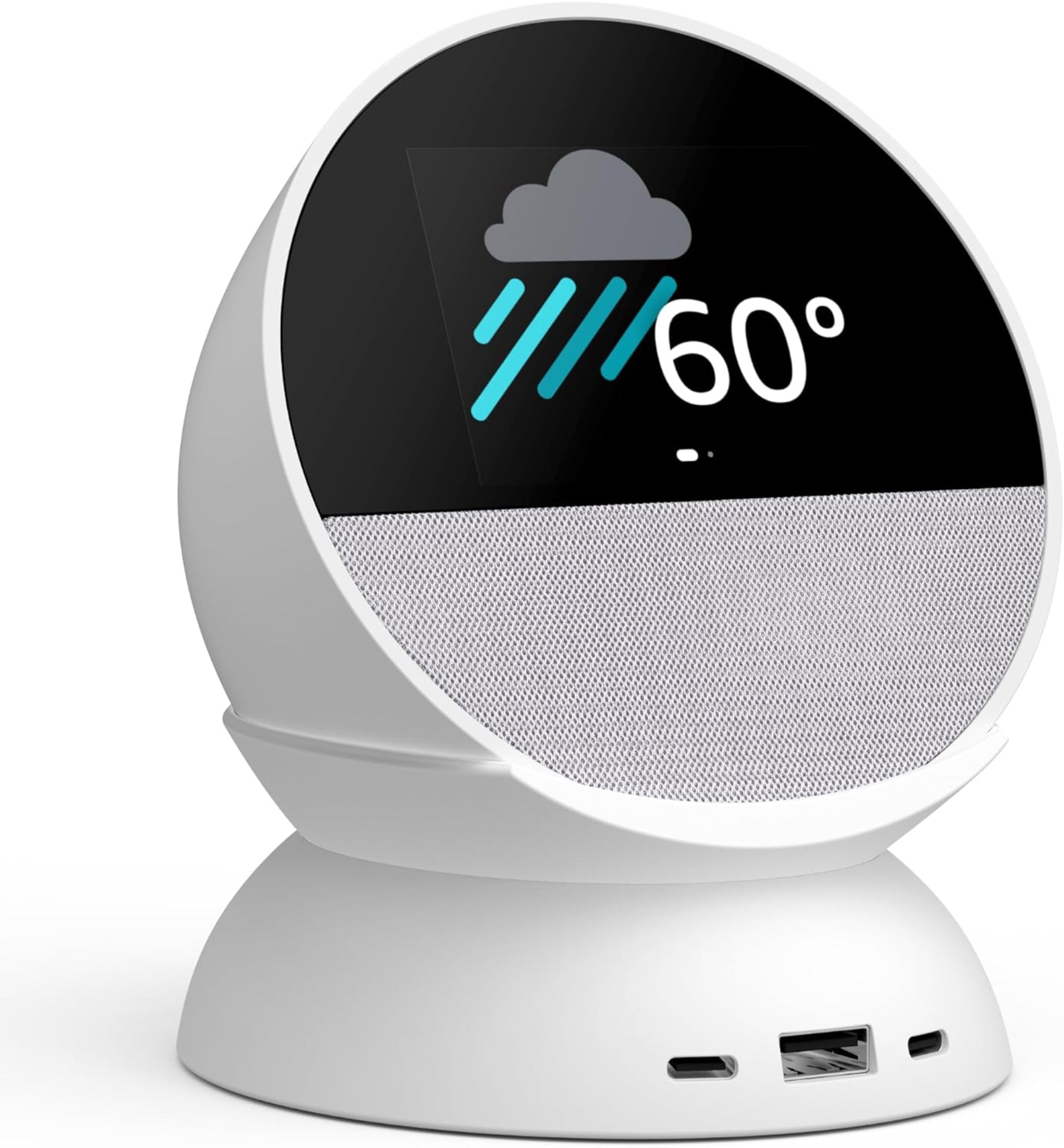 Base para Amazon Echo Spot con puertos de carga USB-C y USB-A