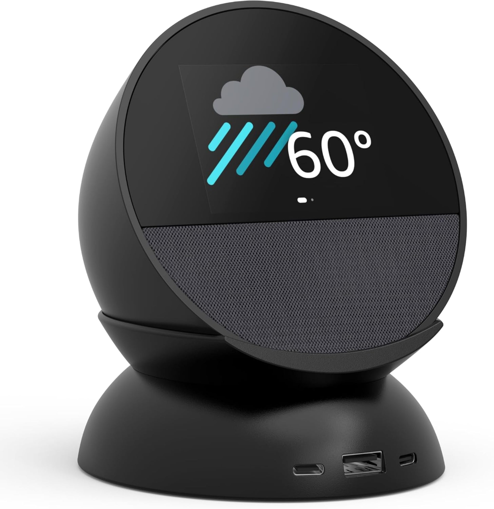 Base para Amazon Echo Spot con puertos de carga USB-C y USB-A