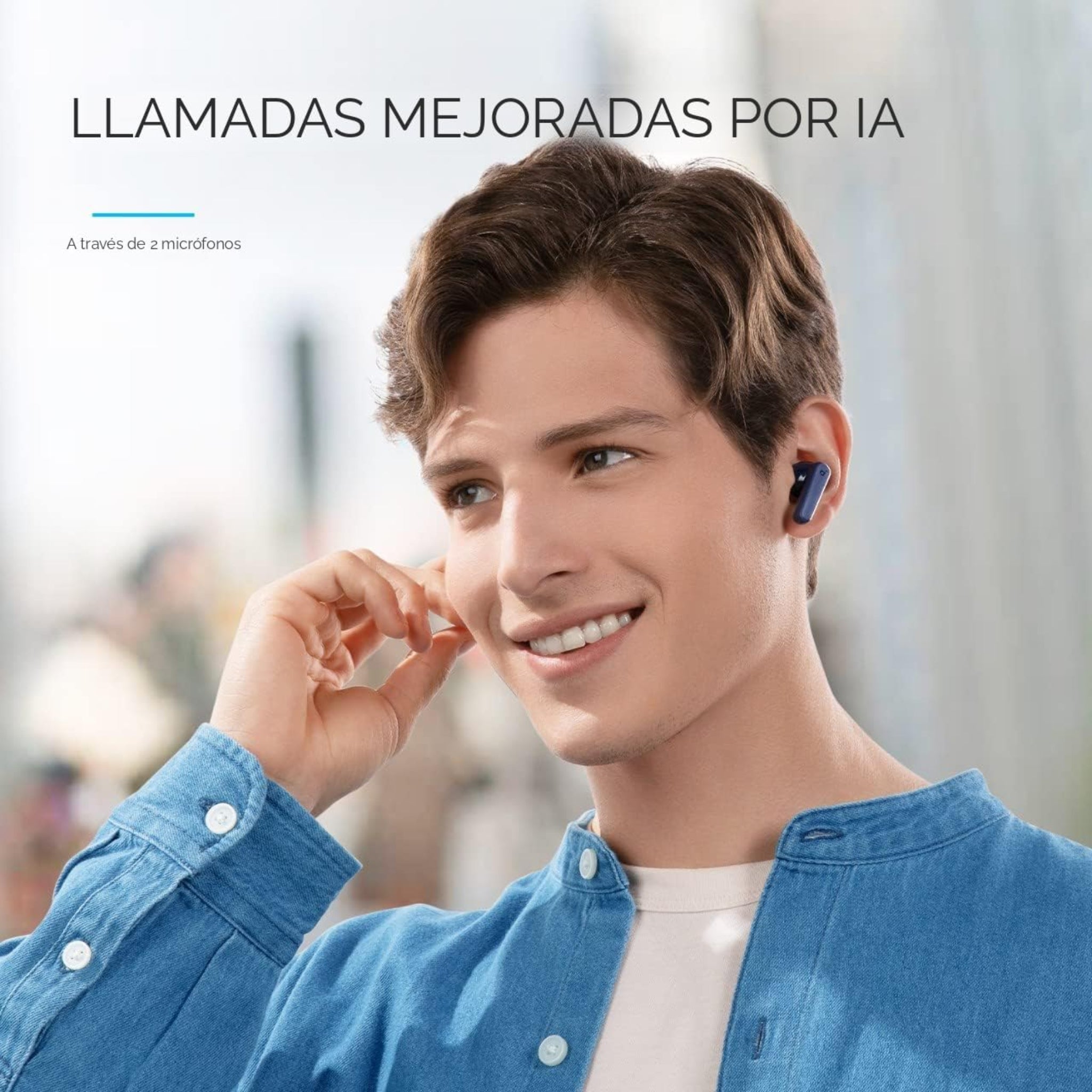 Soundcore de Anker P20i Auriculares True Wireless, controladores de 10mm con graves potentes, Bluetooth 5.3, tiempo de reproducción largo de 30H, resistente al agua, 2 micrófonos para llamadas claras
