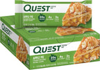 Quest Nutrition Barras de proteína de Pastel de Manzana, 20g de proteína, 2g de azúcar, 4g de carbohidratos netos, alto en fibra, sin gluten, apto para dieta keto, 12 unidades