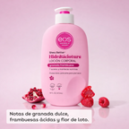 eos Shea Better Loción corporal Granada Frambuesa, cuidado de la piel con humedad las 24 horas, ligera y no grasosa, karité natural, vegano, 16 onzas líquidas