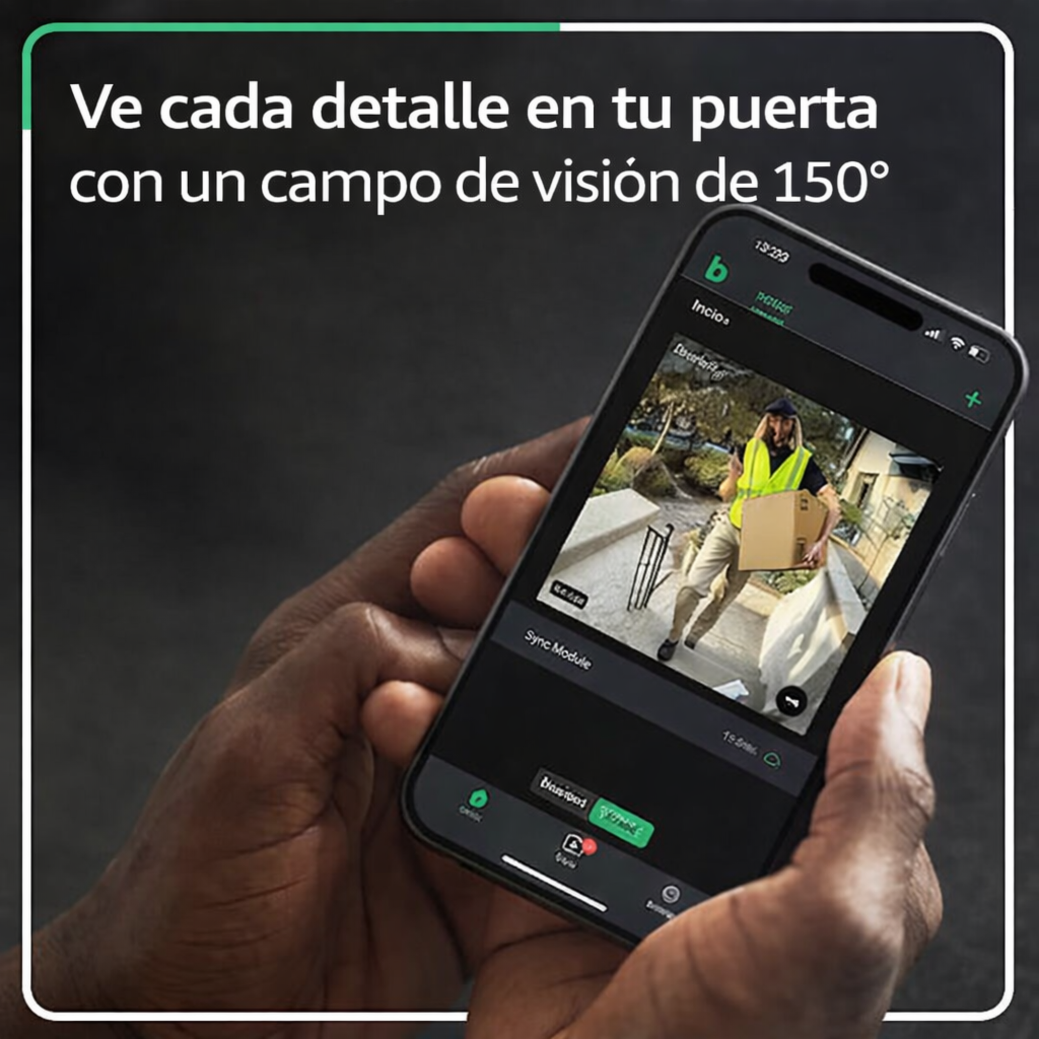 Blink Video Doorbell (modelo más reciente) – Visión HD de la cabeza a los pies, dos años de duración de la batería y configuración sencilla. Sync Module Core incluido – Sistema (negro)