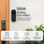Blink Video Doorbell (modelo más reciente) – Visión HD de la cabeza a los pies, dos años de duración de la batería y configuración sencilla. Sync Module Core incluido – Sistema (negro)