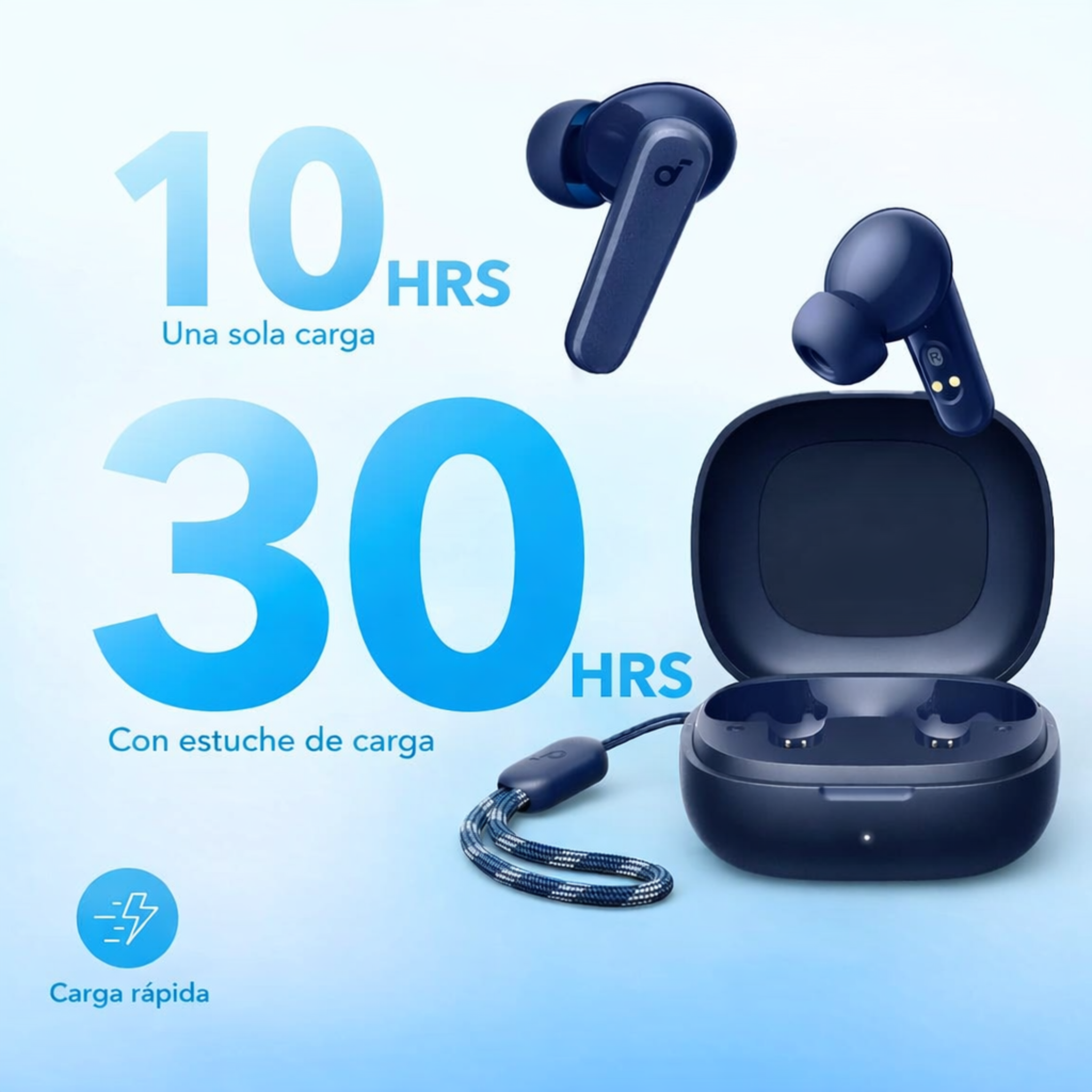 Soundcore de Anker P20i Auriculares True Wireless, controladores de 10mm con graves potentes, Bluetooth 5.3, tiempo de reproducción largo de 30H, resistente al agua, 2 micrófonos para llamadas claras