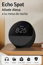 Amazon Echo Spot: ideal para mesitas de noche, oficinas y cocinas, incluye despertador inteligente con Alexa