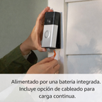 Timbre con cámara inalámbrico Ring - Video de cuerpo completo, video en vivo con audio bidireccional, alertas y detección de movimiento (modelo de 2024), Níquel satinado