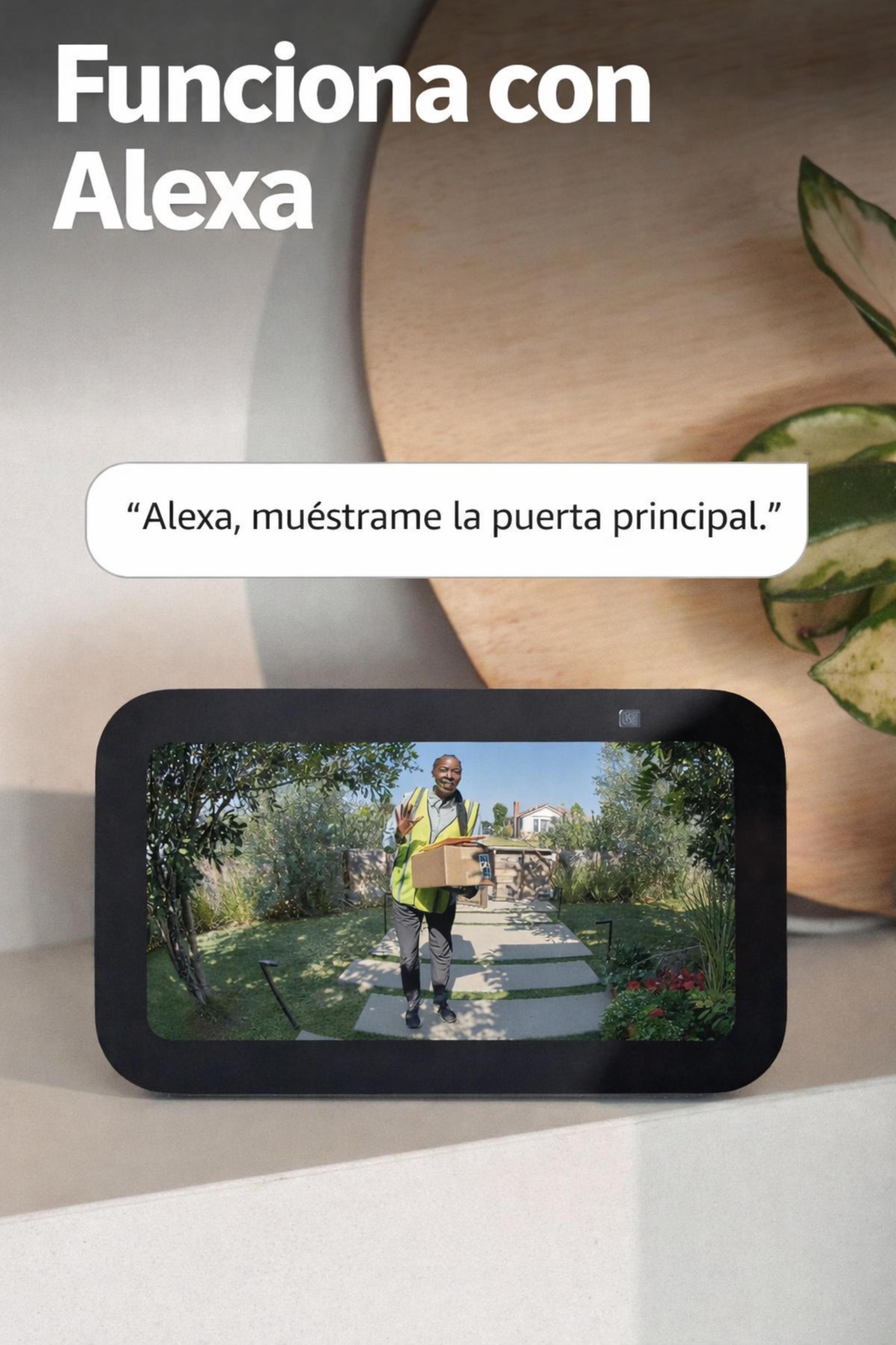 Timbre con cámara inalámbrico Ring - Video de cuerpo completo, video en vivo con audio bidireccional, alertas y detección de movimiento (modelo de 2024), Níquel satinado