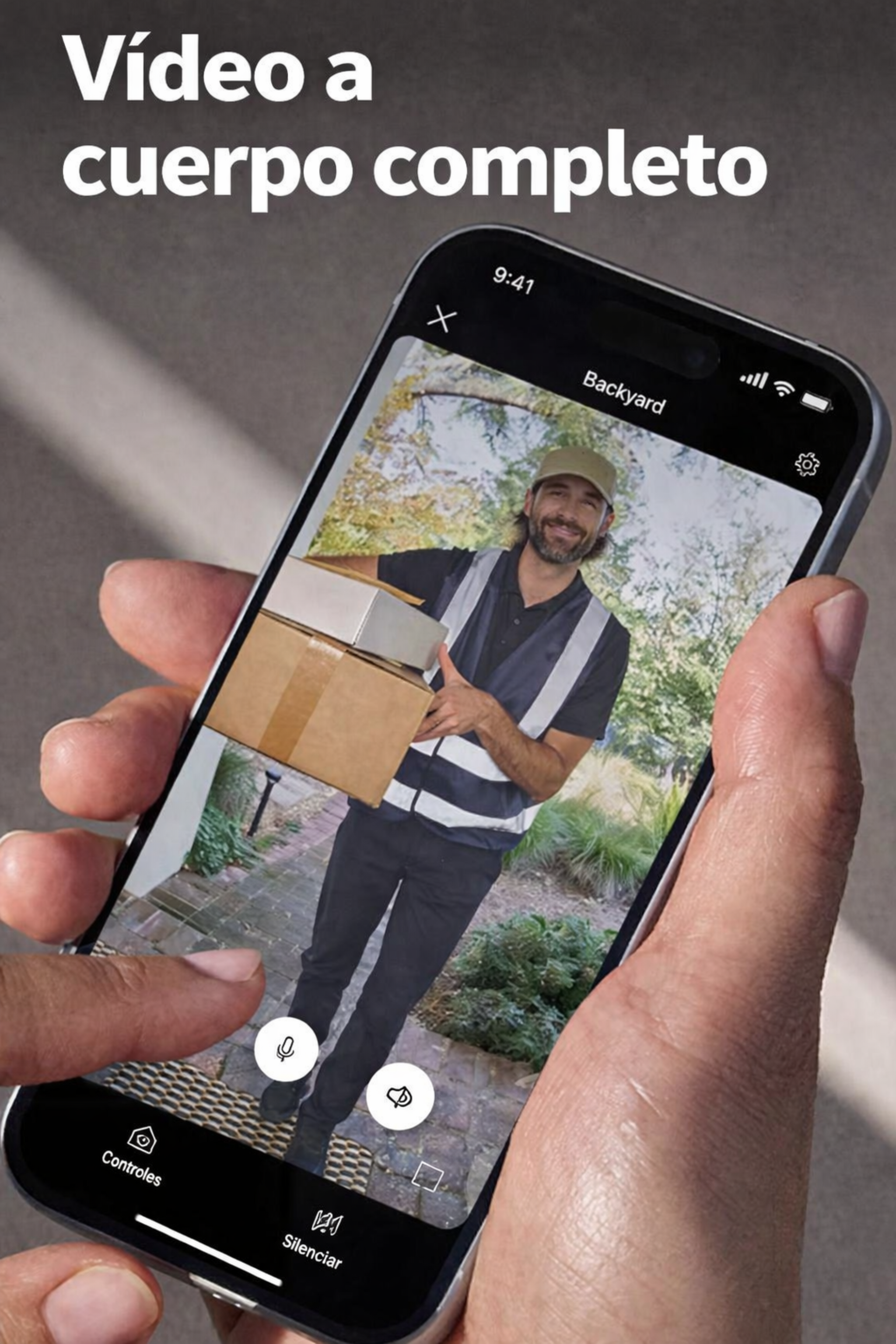 Timbre con cámara inalámbrico Ring - Video de cuerpo completo, video en vivo con audio bidireccional, alertas y detección de movimiento (modelo de 2024), Níquel satinado