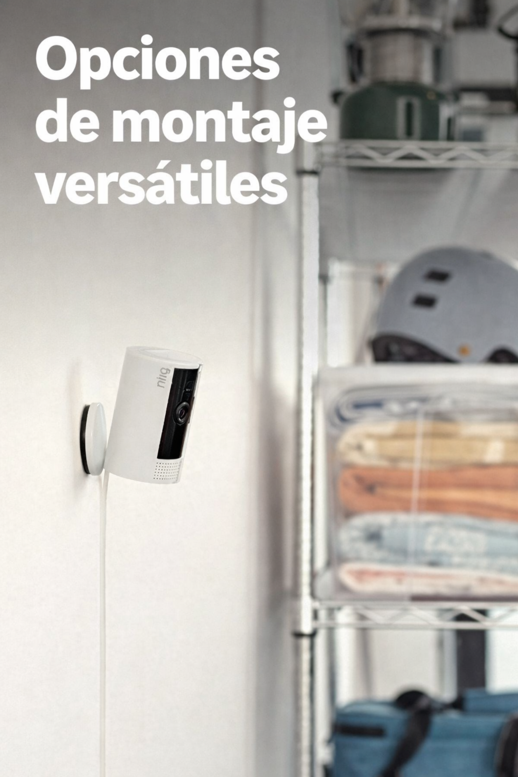 Cámara Ring Indoor (modelo más reciente): Seguridad para el hogar o negocio con video HD 1080p, Blanco