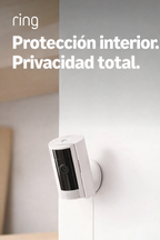 Cámara Ring Indoor (modelo más reciente): Seguridad para el hogar o negocio con video HD 1080p, Blanco