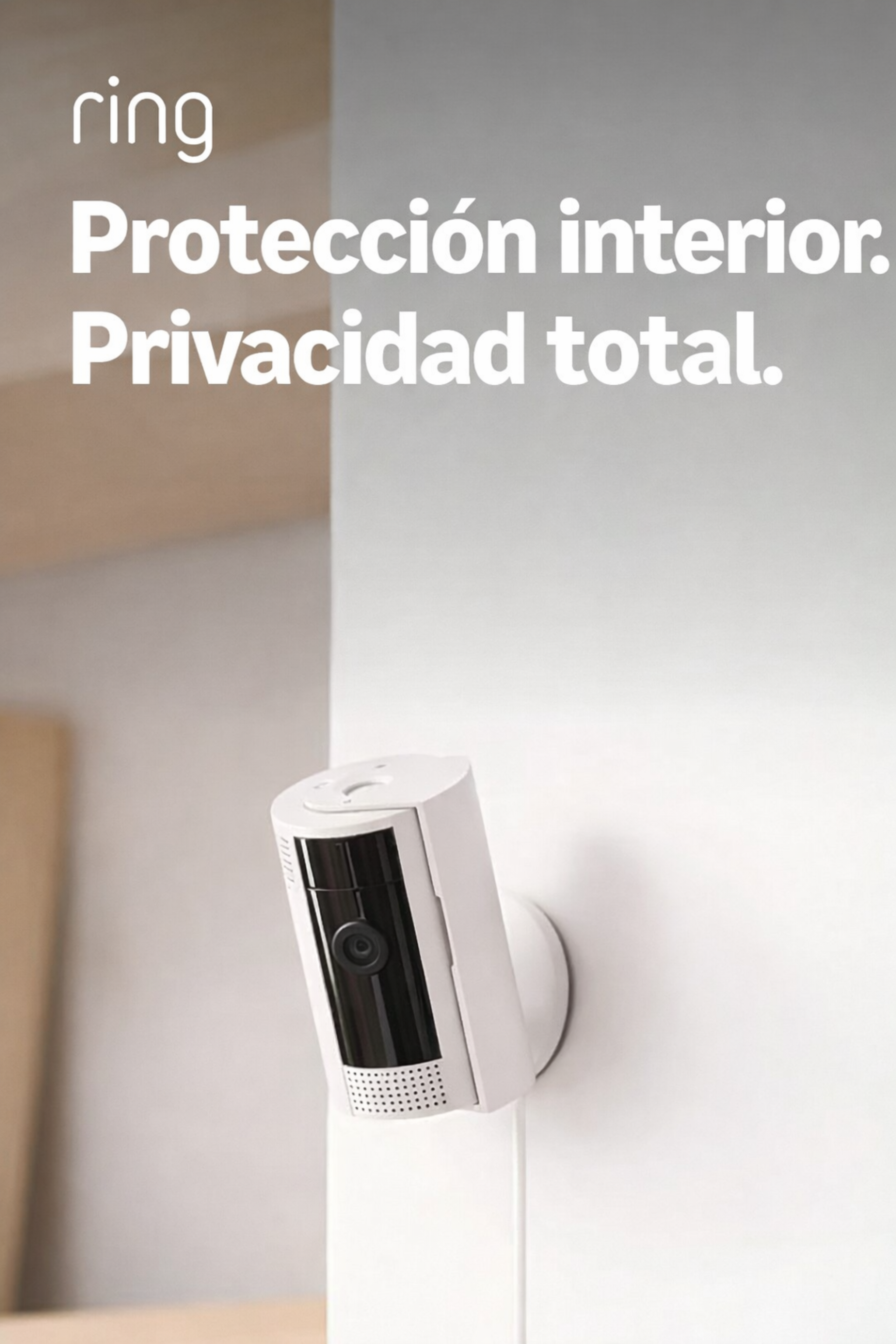 Cámara Ring Indoor (modelo más reciente): Seguridad para el hogar o negocio con video HD 1080p, Blanco