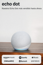 Amazon Echo Dot (5ª generación): parlante Alexa con sonido vibrante, ideal para dormitorios, comedores y oficinas