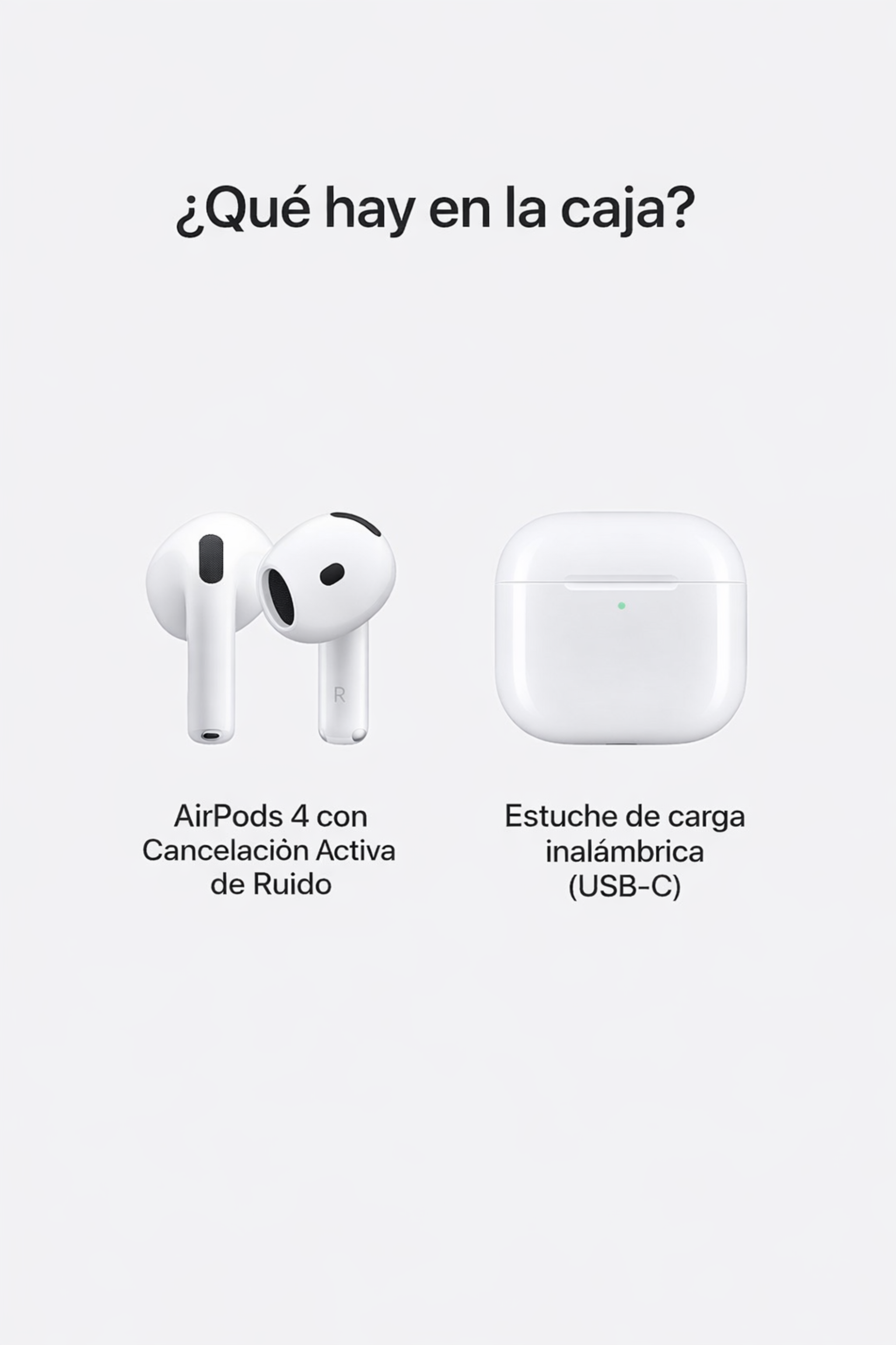 Apple Auriculares inalámbricos AirPods 4, auriculares Bluetooth, con cancelación activa de ruido, audio adaptativo, modo de transparencia, audio espacial personalizado, estuche de carga USB-C