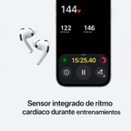 Apple Auriculares inalámbricos AirPods Pro 3, cancelación activa de ruido, traducción en vivo, detección de frecuencia cardíaca, función de audífono, auriculares Bluetooth, audio espacial,