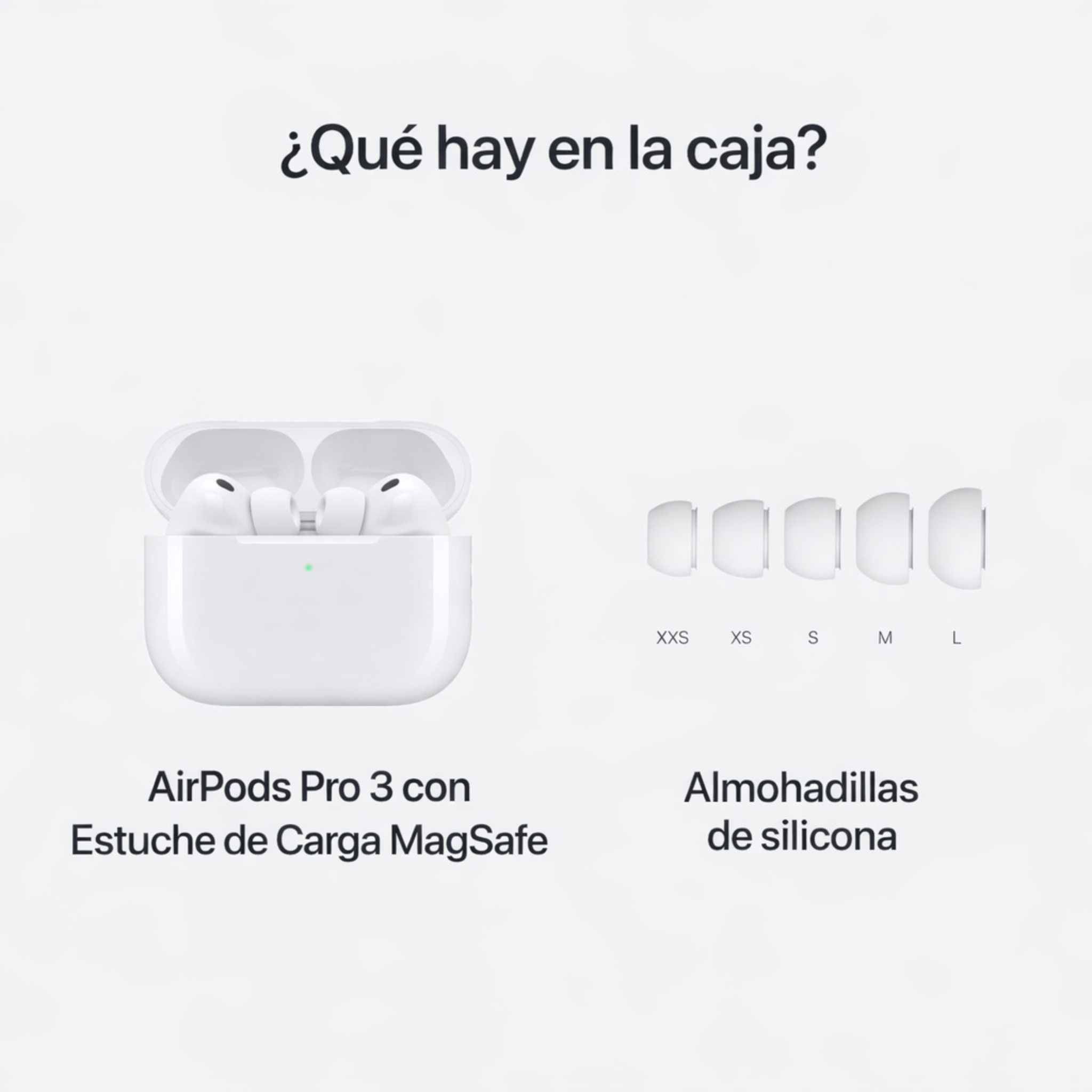 Apple Auriculares inalámbricos AirPods Pro 3, cancelación activa de ruido, traducción en vivo, detección de frecuencia cardíaca, función de audífono, auriculares Bluetooth, audio espacial,
