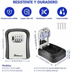 Caja de Seguridad para Llaves, Caja de Seguridad con Combinación Impermeable de 4 Dígitos para Montaje en Pared
