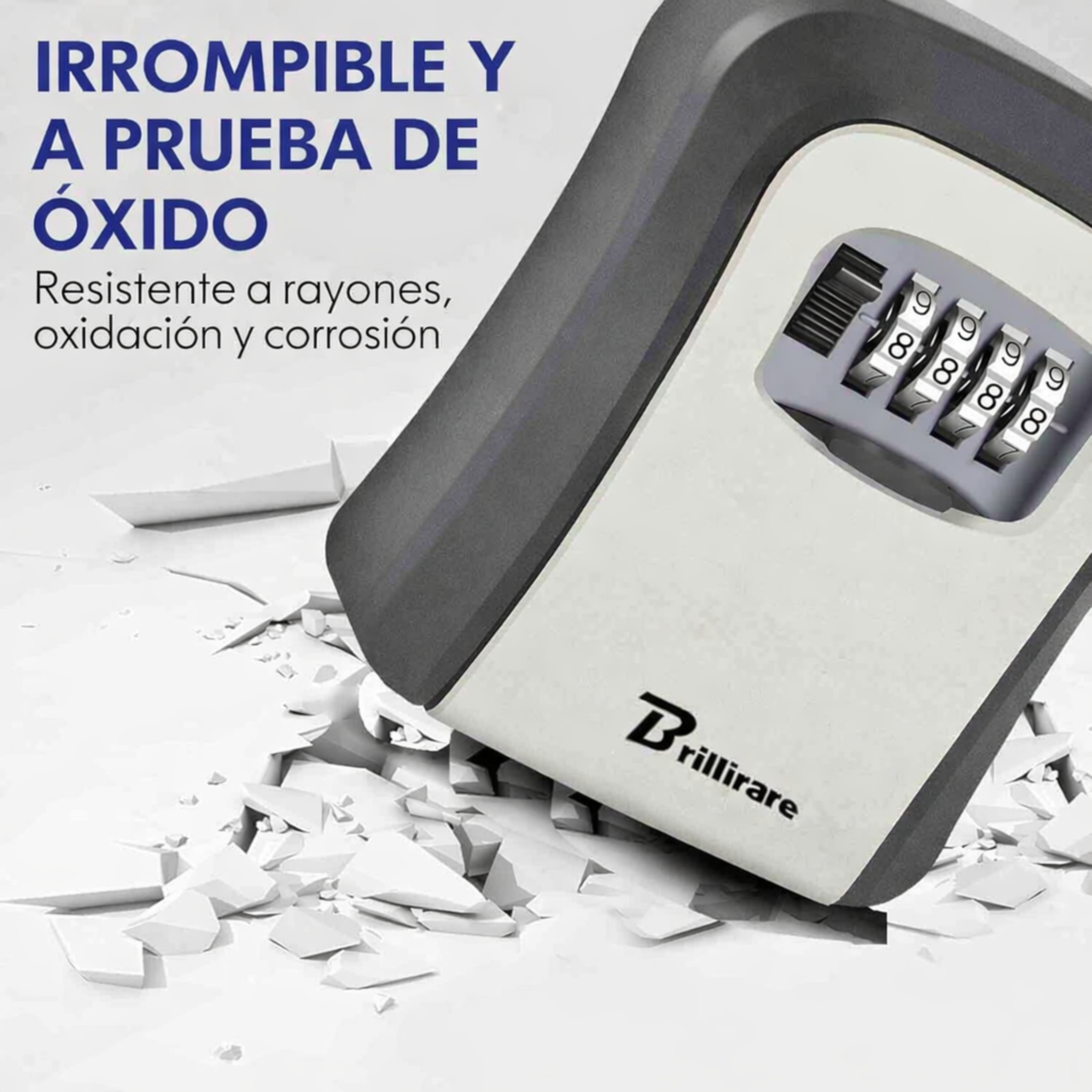 Caja de Seguridad para Llaves, Caja de Seguridad con Combinación Impermeable de 4 Dígitos para Montaje en Pared