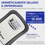 Caja de Seguridad para Llaves, Caja de Seguridad con Combinación Impermeable de 4 Dígitos para Montaje en Pared