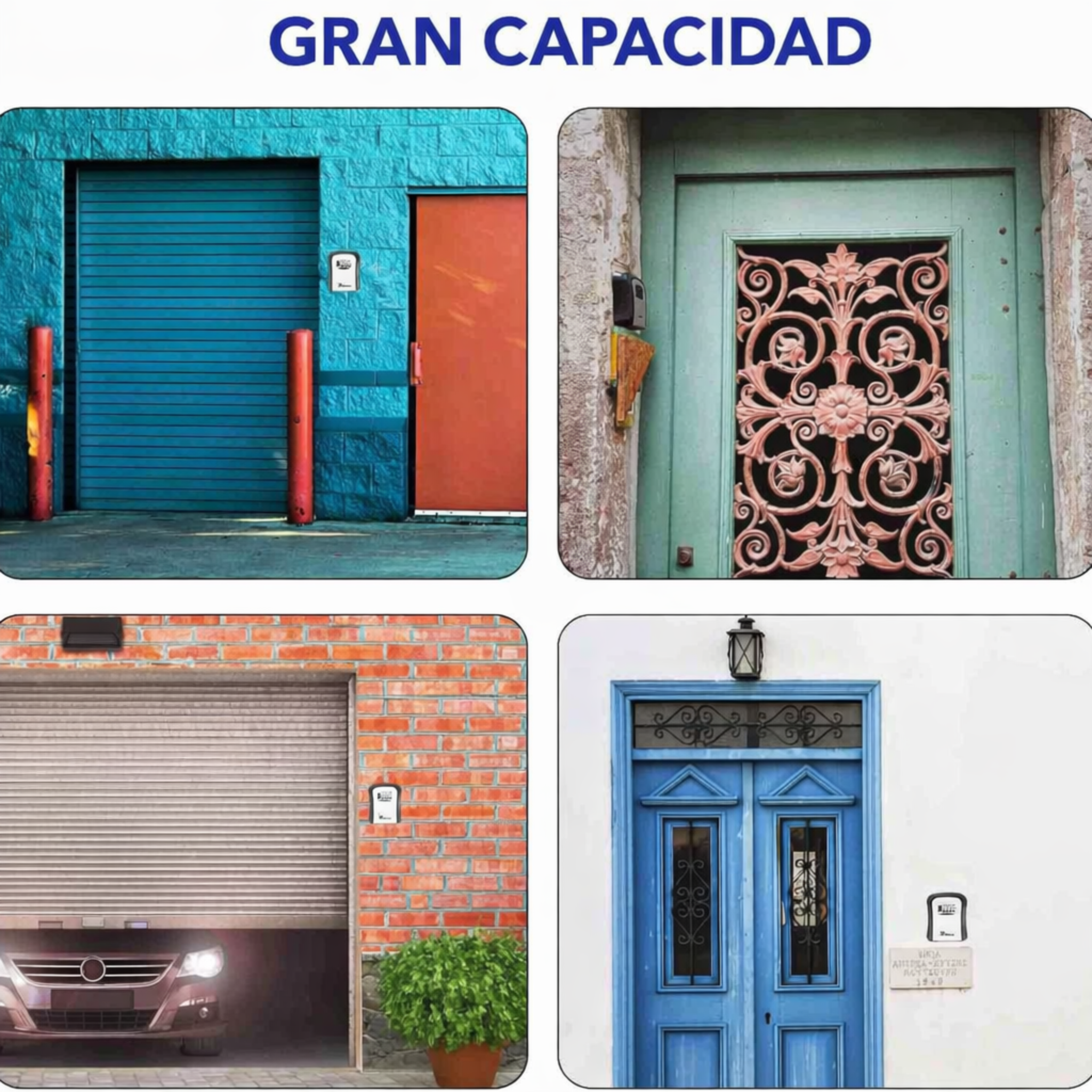 Caja de Seguridad para Llaves, Caja de Seguridad con Combinación Impermeable de 4 Dígitos para Montaje en Pared