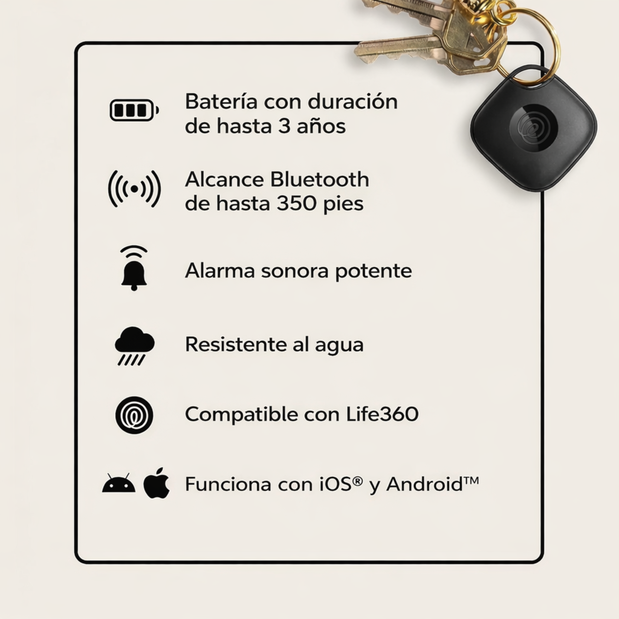 Tile by Life360 - Rastreador Bluetooth, buscador de llaves y localizador de artículos para llaves, bolsas y más. Buscador de teléfonos. Compatible con iOS y Android