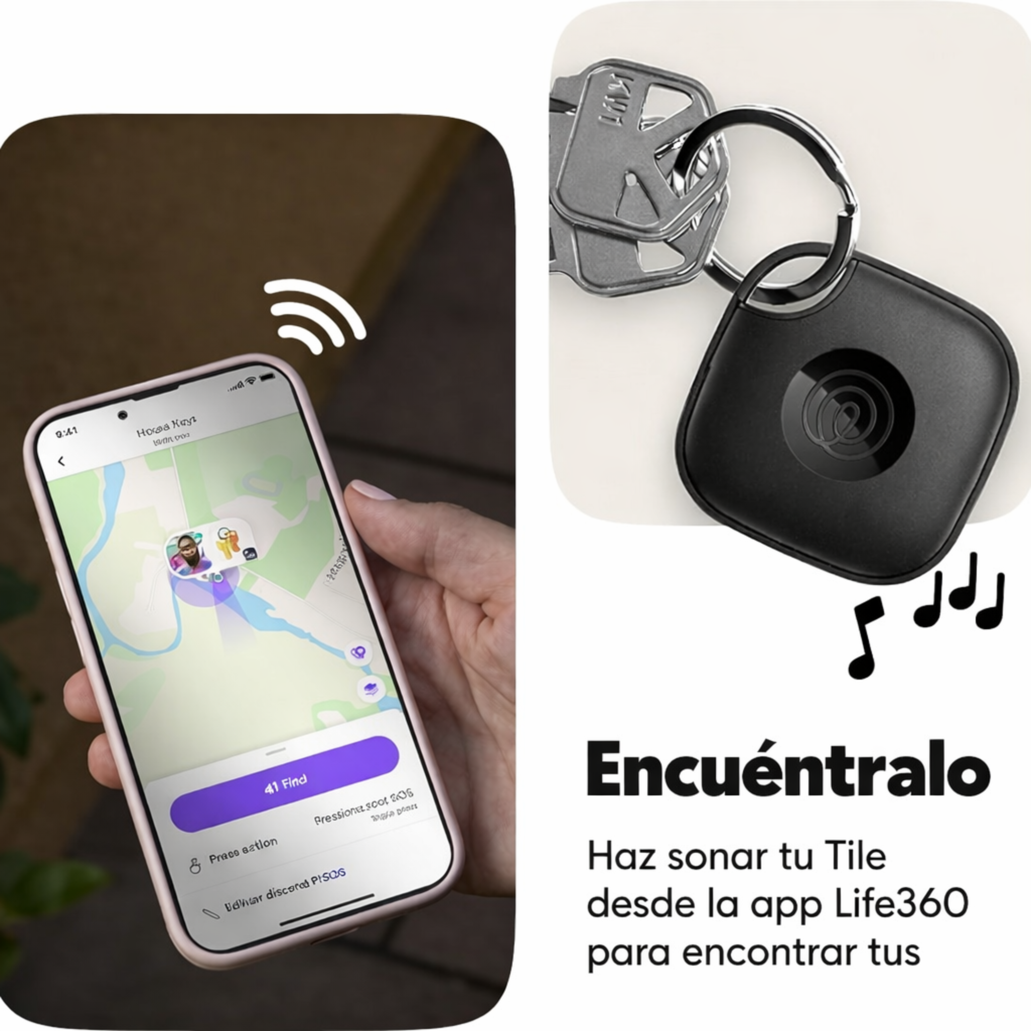 Tile by Life360 - Rastreador Bluetooth, buscador de llaves y localizador de artículos para llaves, bolsas y más. Buscador de teléfonos. Compatible con iOS y Android