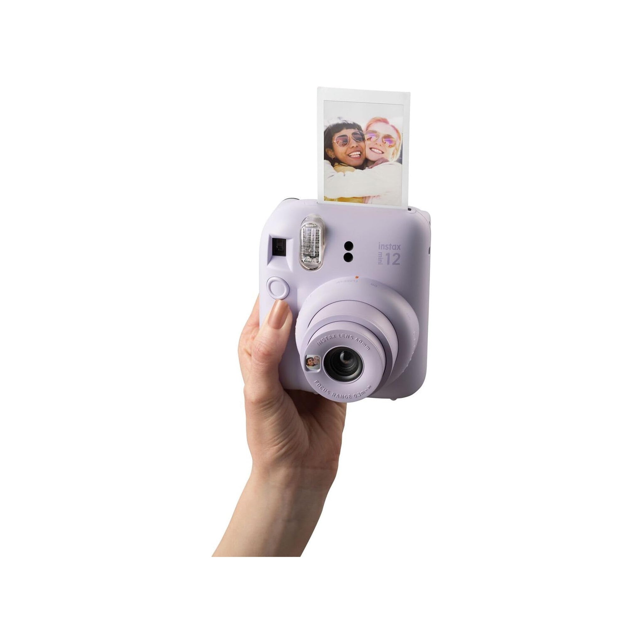 Fujifilm Cámara instantánea Instax Mini 12 + paquete de accesorios MiniMate y funda personalizada compatible + paquete económico de película Fuji Instax (50 hojas), álbum de fotos de diseño Flamingo